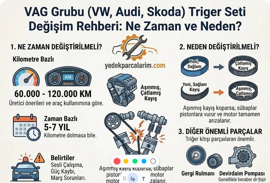 VAG Grubu (VW, Audi, Skoda) Triger Seti Değişim Rehberi: Ne Zaman ve Neden?