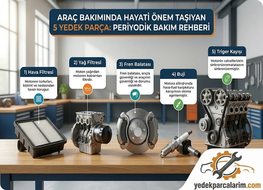 Araç Bakımında Hayati Önem Taşıyan 5 Yedek Parça: Periyodik Bakım Rehberi