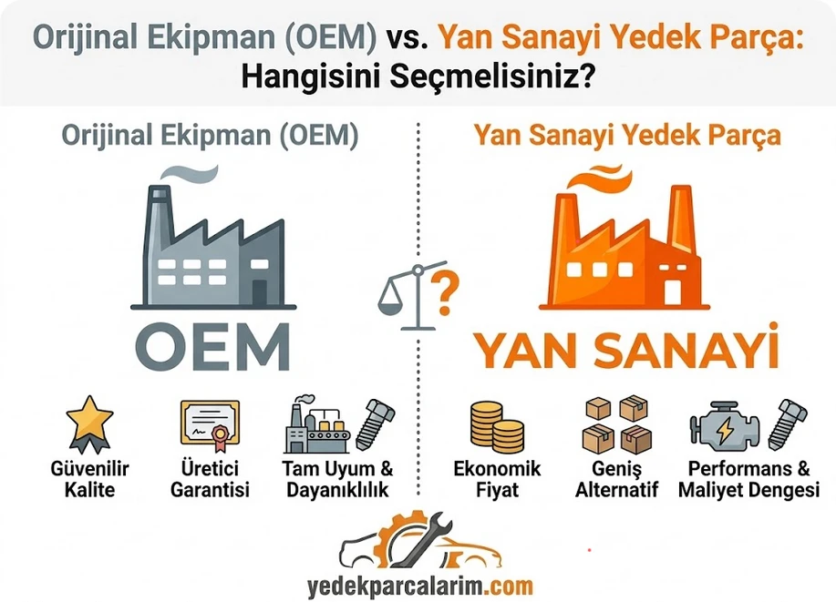 Orijinal Ekipman (OEM) vs. Yan Sanayi Yedek Parça: Hangisini Seçmelisiniz?