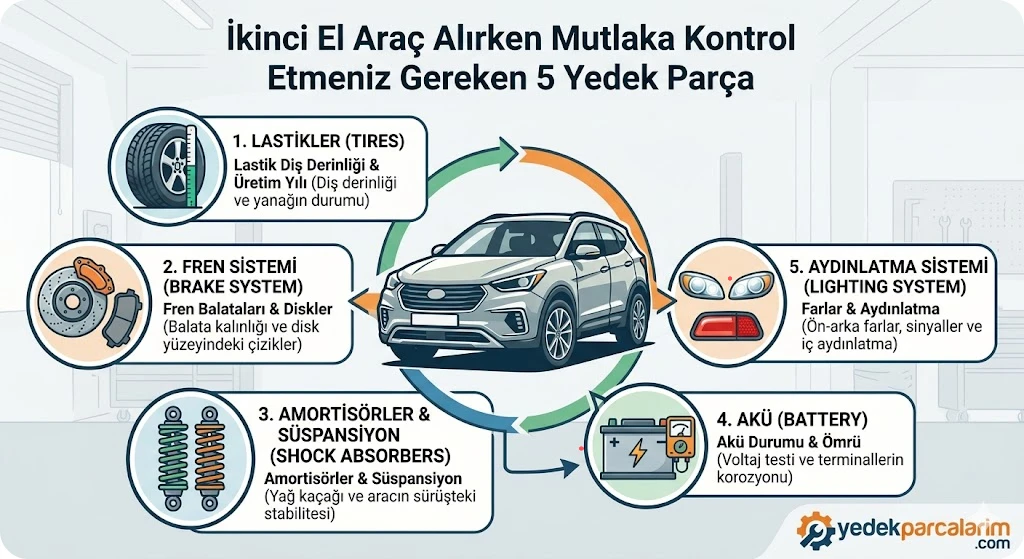 İkinci El Araç Alırken Mutlaka Kontrol Etmeniz Gereken 5 Yedek Parça